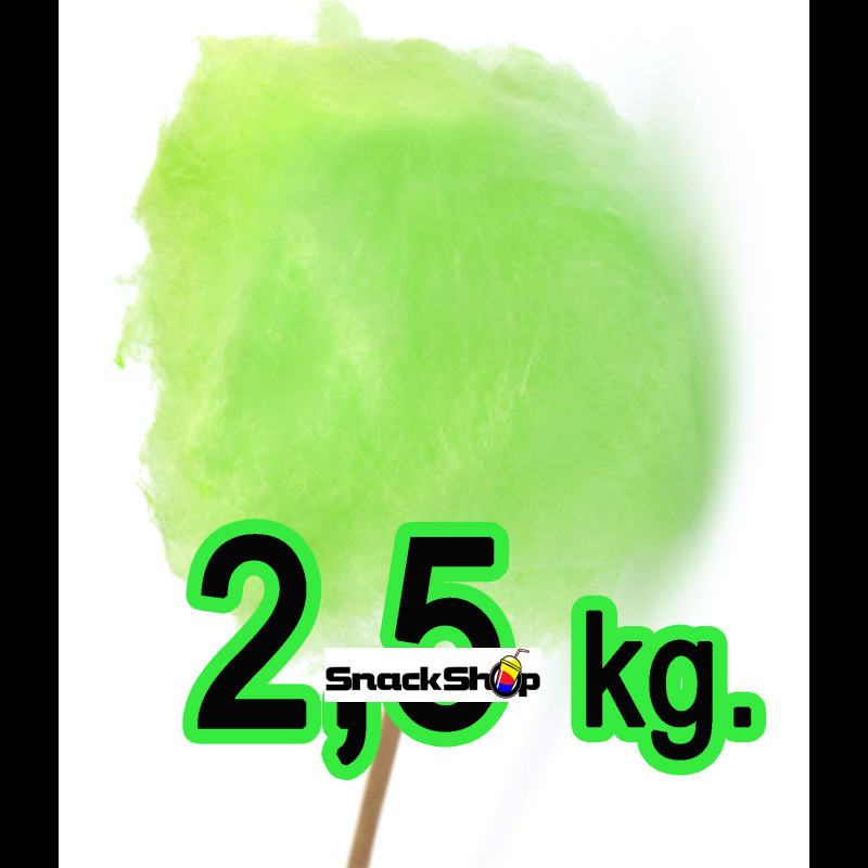 Candyfloss-sukker, grøn, 2,5 kg